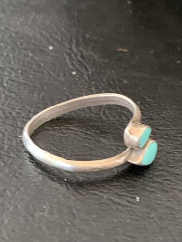 Southwestern Old Pawn Navajo Blue Turquoise Ring | Sterling Silver | Sz 5 | 10780