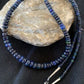 Native American Women's Black Fire Opal Bead Necklace | Sterling Silver | 20" | 979