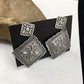 Native American Navajo Stamped Earrings Set | Sterling Silver | 2.75" | 1704