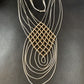 Gold-Filled Liquid Silver Heishi Necklace | 7-Strand Sterling Silver Tube | 18" | 12633