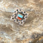 Native American Women's Navajo Blue Turquoise Coral Inlay Ring | Sz 8 | 13132