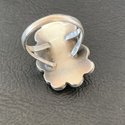 Native American Old Pawn Navajo Red Coral Ring | Sterling Silver | Sz 6 | 10369