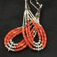 Liquid Silver Heishi Dangle Earrings | Apple Sponge Coral | Sterling Silver | 2.25" | 1977