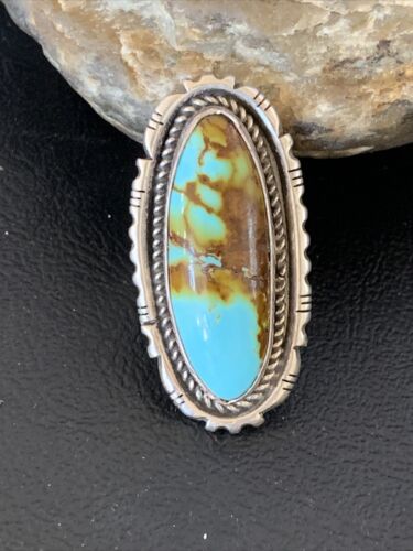 Native American Navajo Sterling Silver Turquoise #8 Ring | Sz 8.5 | 12065