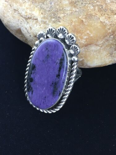 Native American Navajo Purple Charoite Ring | Sterling Silver | Sz 9.75 | 10103