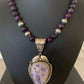 Navajo Purple Sugilite & Amethyst Pendant Necklace | Sterling Silver | Authentic Native American Handmade | 1756
