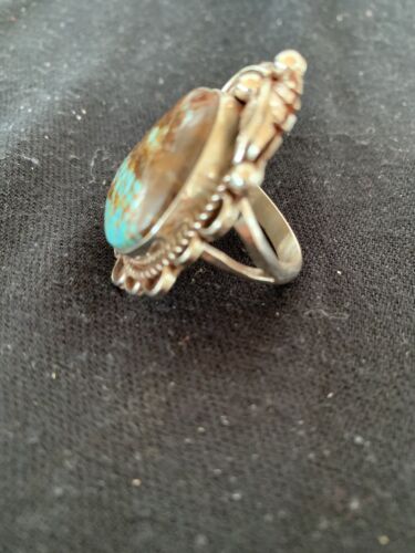 Native American Navajo Blue Turquoise #8 Ring | Sterling Silver | Sz 9.5 | 547