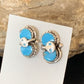 Zuni Blue Kingman Turquoise Snake Earrings | Sterling Silver | Authentic Native American Handmade | 12040