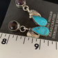 Navajo Purple Sugilite and Blue Turquoise Dangle Leaf Earrings | Sterling Silver | Native American Handmade | 13454