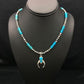 Navajo Blue Turquoise Naja Pendant Necklace | Sterling Silver | Authentic Native American Handmade | 2699
