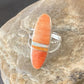 Navajo Red Spiny Oyster Opal Inlay Ring | Sterling Silver | Sz 8 | Authentic Native American Handmade | 11581