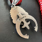 Navajo Green Gaspeite Naja Pendant with Red Coral | Sterling Silver | 23" Necklace | Authentic Native American Handmade | 11165
