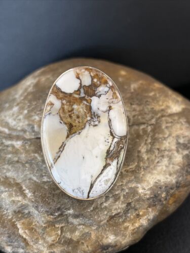 Native American Women's Navajo Wild Horse Turquoise Ring | Sterling Silver | Sz 8 | 10291