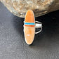 Navajo Red Spiny Oyster Turquoise Inlay Ring | Sterling Silver | Sz 6 | Authentic Native American Handmade | 11583