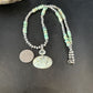 Navajo Sea Green Turquoise Multi-Stone Pendant Necklace | Authentic Native American Sterling Silver | 21" | 14477