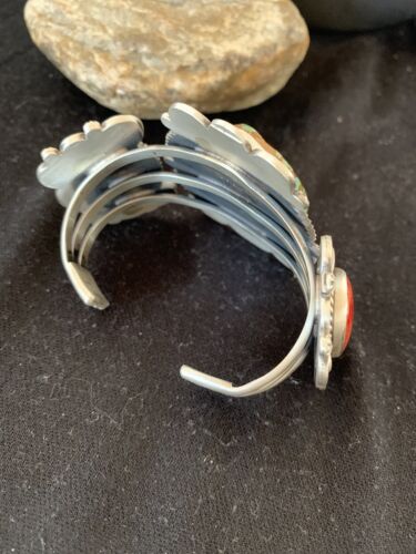 Navajo Royston Turquoise Spiny Oyster Cuff Bracelet | Sterling Silver | Authentic Native American Handmade | 1162