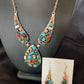 Navajo Multi-Color Turquoise Spiny Necklace & Earring Set | Sterling Silver | 2105