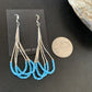 Handmade Liquid Silver Heishi Dangle Earrings | Blue Turquoise | Sterling Silver | 2" | 13049