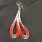 Liquid Silver Heishi Dangle Earrings | Apple Sponge Coral | Sterling Silver | 2.25" | 1981