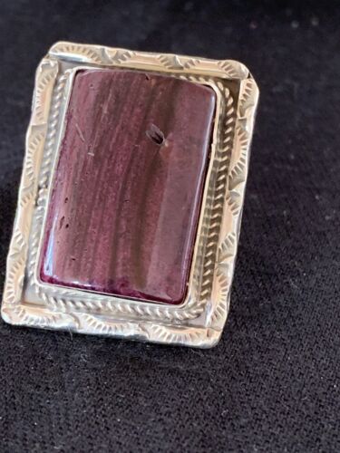 Navajo Purple Spiny Oyster Ring | Sterling Silver | Sz 11.5 | Authentic Native American Handmade | 227