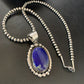 Native American Navajo Blue Lapis Pendant Necklace | Sterling Silver | Authentic Handmade | 11679