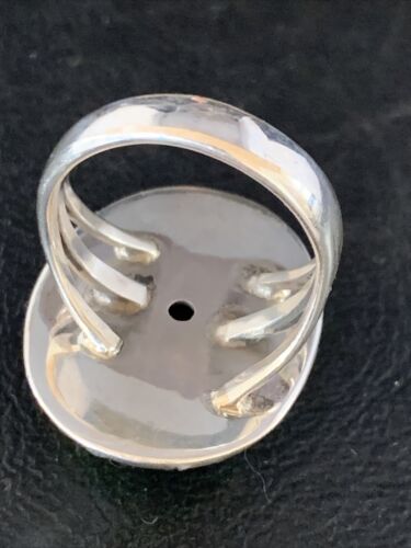 Navajo Green Gaspeite Ring | Sterling Silver | Sz 8.5 | Authentic Native American Handmade | 13780