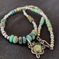 Men's Spiderweb Turquoise Pendant | Navajo Pearls Sterling Silver Necklace | Authentic Native American Handmade | 1017