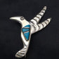 Navajo Hummingbird Inlay Pin | Turquoise | Sterling Silver | Authentic Native American Handmade | 2903