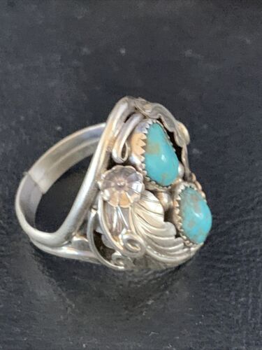 Navajo Kingman Turquoise Multi-Stone Ring | Authentic Native American Sterling Silver | Sz 11 | 14177