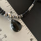 Native American Men's Navajo Pearl Necklace Pendant | Sterling Silver Black Onyx | 11908