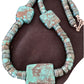 Native American Rustic Turquoise Nugget Heishi Bead Necklace | Sterling Silver | 22" | 1397