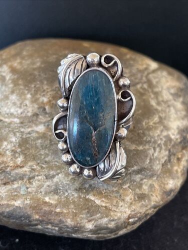 Navajo Blue Lapis Ring | Sterling Silver | Sz 10 | Authentic Native American Handmade | 1205