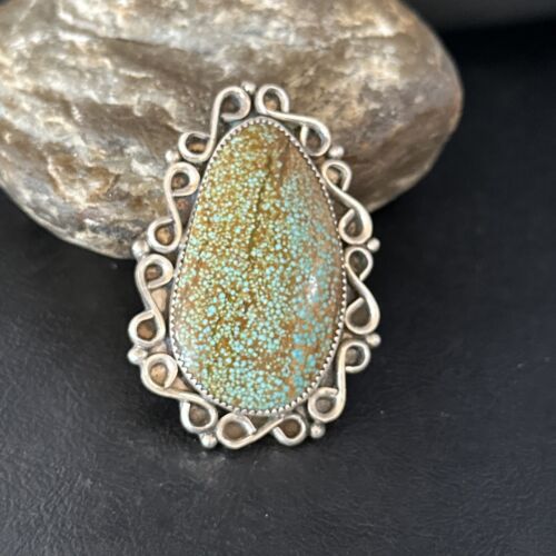 Native American Sterling Silver Blue Turquoise #8 Ring | Sz 9 | 14549