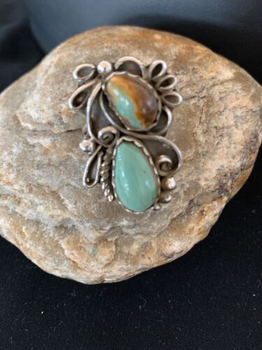 Navajo Multi-Stone Turquoise Ring | Sterling Silver | Sz 10.5 | Native American Handmade | 3230