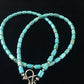 Native American Blue Turquoise Tube Necklace | Sterling Silver | 20" | 10009