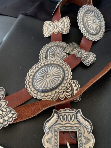 Native American Sterling Silver Navajo Concho Belt | Authentic Handmade | 12135 - Masha USA