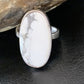 Navajo White Howlite Ring | Sterling Silver | Sz 8.5 | Authentic Native American Handmade | 11611