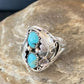 Navajo Kingman Turquoise Multi-Stone Ring | Authentic Native American Sterling Silver | Sz 12 | 14167