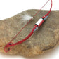 Native American Red Leather Bow Model Car Charm Dangle | Navajo Handmade | 6.5" | 8891