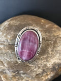 Navajo Turquoise Purple Spiny Oyster Ring | Sterling Silver | Sz 9 | Authentic Native American Handmade | 10297