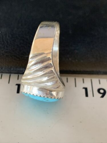 Navajo Blue Kingman Turquoise Ring | Sterling Silver | Sz 11 | Authentic Native American Handmade | 14149