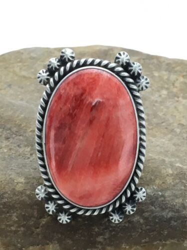 Navajo Spiny Oyster Ring | Sterling Silver | Sz 10.75 | Authentic Native American Handmade | 3050