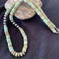 Navajo Green Turquoise Heishi Necklace Stabilized  | 8mm | 20" Sterling Silver | Southwestern Native American | 00969