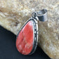 Native American Navajo Red Spiny Oyster Pendant | Sterling Silver | 1.75" | 1125