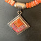 Navajo Pearls Red Spiny Oyster Opal Inlay Pendant Necklace | Sterling Silver | 22" | 12705