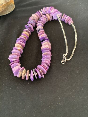 Navajo Rare Charoite Strand Necklace | Sterling Silver | Authentic Native American Handmade | 24" | 2841