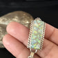 Navajo White Opal Inlay Link Bracelet | Sterling Silver | 8" | Authentic Native American Handmade | 14259