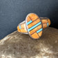 Navajo Blue Turquoise Spiny Oyster Inlay Ring | Sz 6.5 | Authentic Native American Handmade | 14557