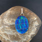 Navajo Sterling Silver Peacock Blue Opal Inlay Pendant | Men's Women's | Authentic Native American | 13141