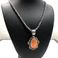 Navajo Pearls Necklace with Orange Spiny Oyster Pendant | Sterling Silver | Authentic Native American Handmade | 11300